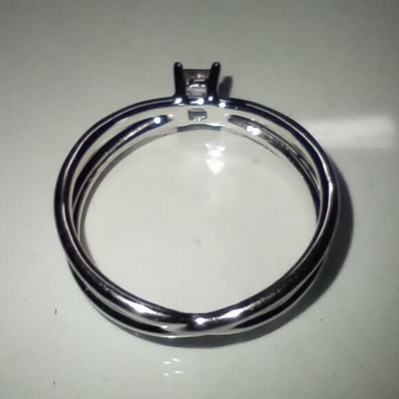 REDUCED!  14Kt White Gold 0.22ct Princess-Cut Champagne Diamond Solitaire Ring - Picture 7 of 7